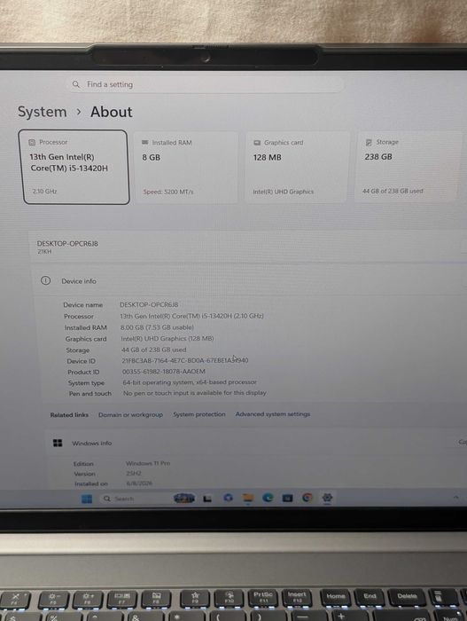 Lenovo ThinkBook 16 G6 IRL | i5-13420H | 8GB DDR5 | 256GB SSD | Ecran 16" | Win 11 Pro | Baterie 99% sanatate | Pachet Office Activat