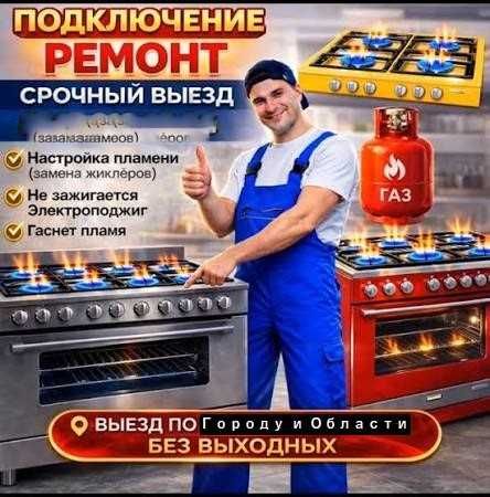 Ремонт Газовых плит и Электроплит установка чистка - вернем комфорт