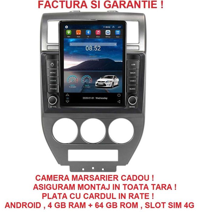 Navigatie Jeep Compass din 2006 - 2010 Ecran TESLA 9.7 " 4GB RAM