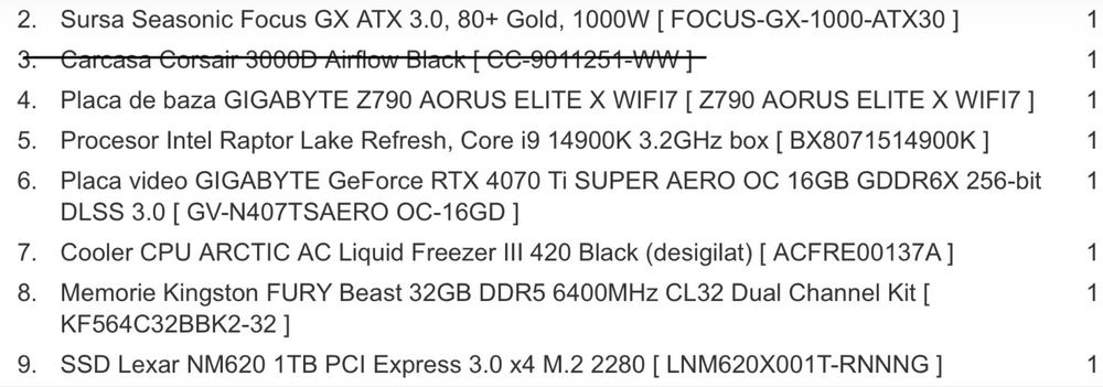PC Gaming/Work cu 4070 Ti Super si i9 14900K
