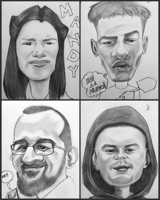 Caricaturi in creion