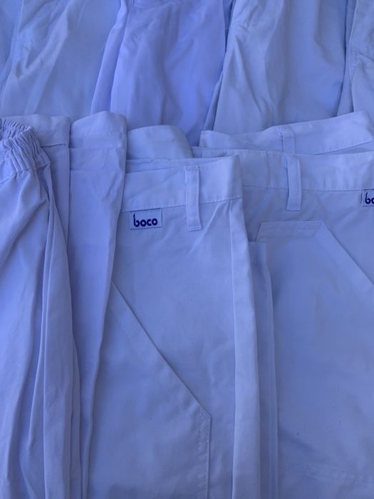 Spitale/fastfood/restaurante Pantaloni albi din bumbac (bocco)