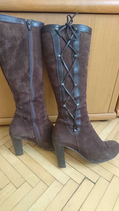 Cizme piele intoarsa LANCASTER, maro