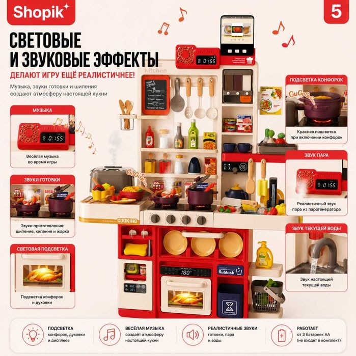 Детская кухня 118 предметов