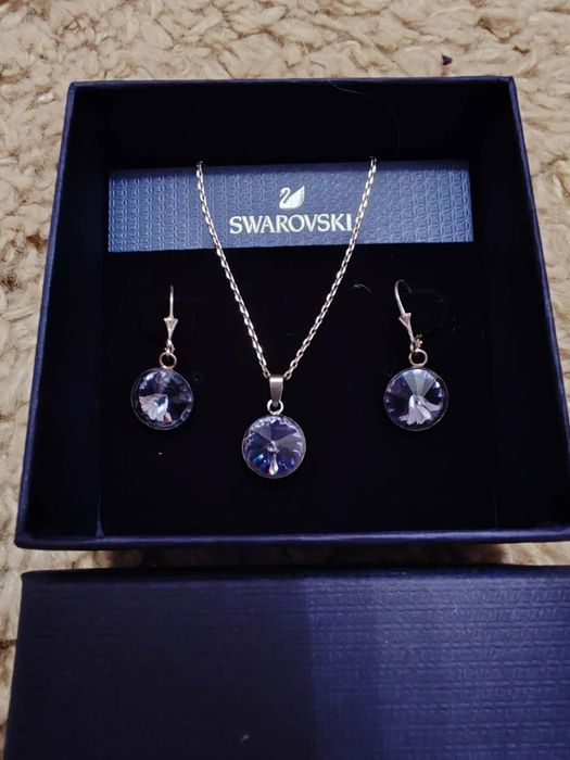 Set lanț și cercei Swarovski argint 925