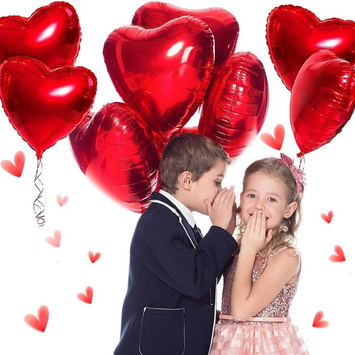 Baloane decorative folie, inimioara, 45cm, pachet de 25, rosu sau roz