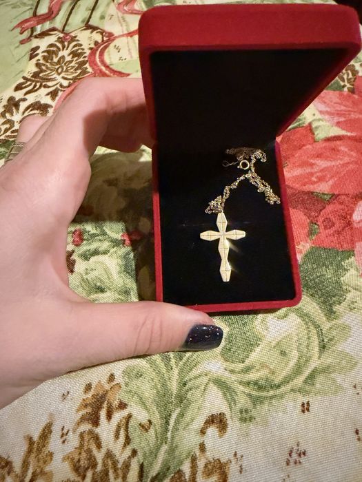 Cruciulita aur cu pandantiv aur inscriptionat