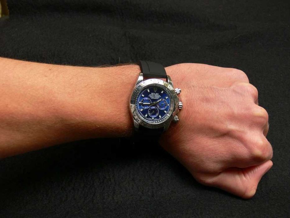 CEAS TIP R.O.L.EX Daytona Silver&Blue Silicone Edition NOU Albastru !!