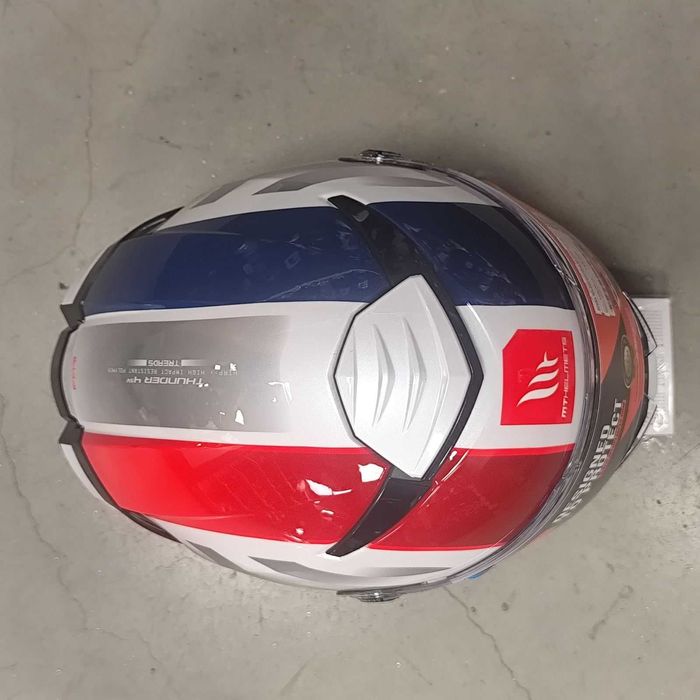 ПРОМОЦИЯ Каска MT Thunder 4 SV C7 Gloss WHITE/BLUE/RED - Код: 71786