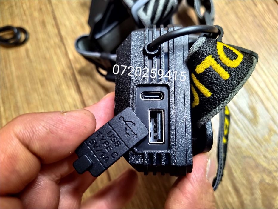 Lanterna Frontala Puternica cu LED dublu tip laser, senzor miscare