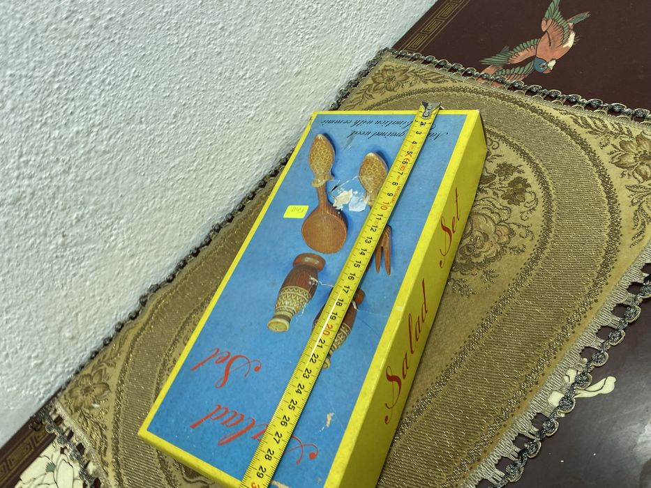 Салатен комплект дърво и керамика Salad Set 1970 Германия