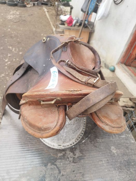 Șa de piele originala culoarea maro cai echitație