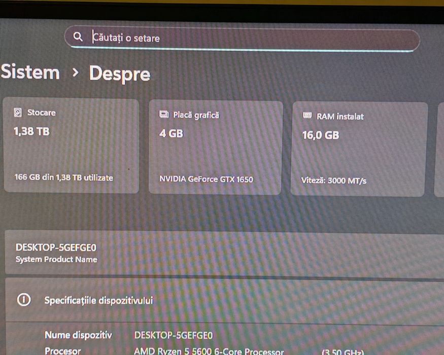 Unitate PC AMD Ryzen 5600  și video rx 6700xt