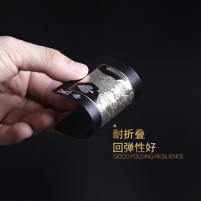 Черные и золотые пластиковые игральные карты, специальные карты Техасс