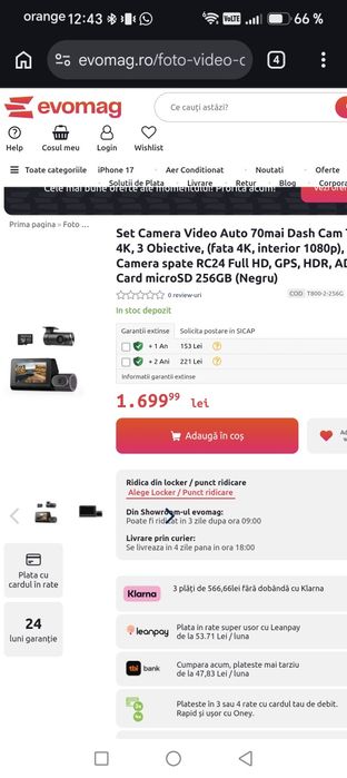 Camera auto  70mai T800 4k