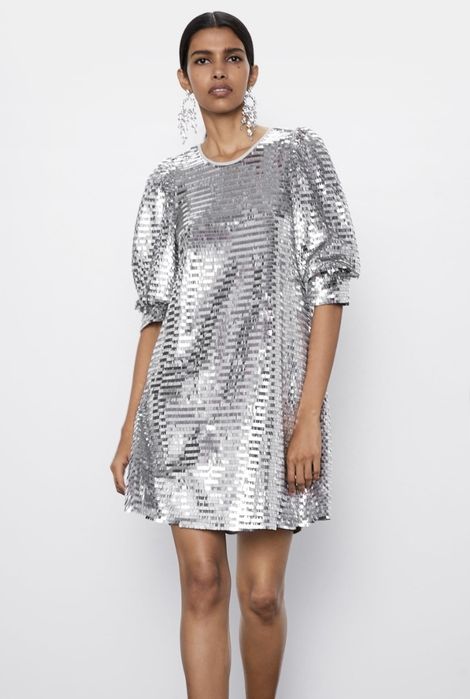 Сребриста рокля Zara S