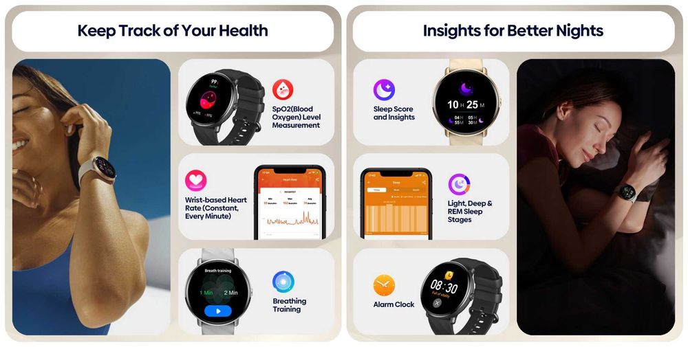 Смарт часовник Zeblaze GTR 3 Pro,Разговори,Водоустойчив 1.43'', Черен