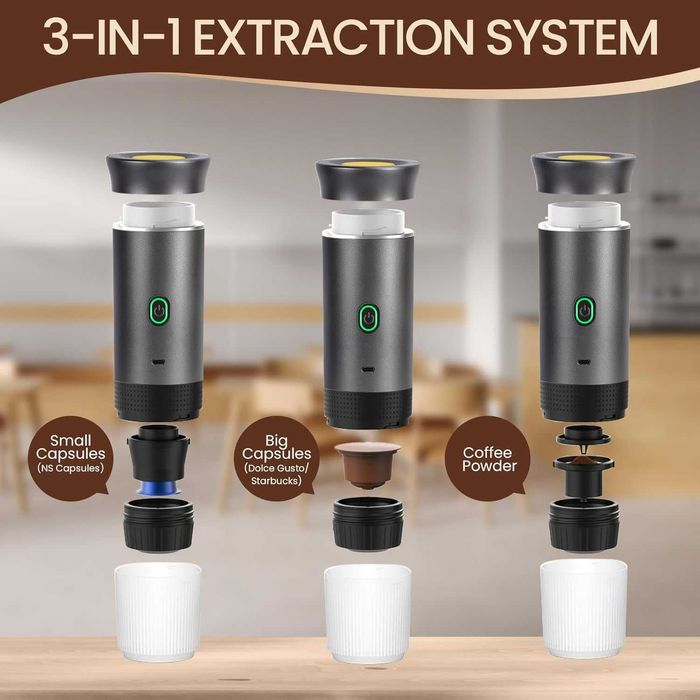 Преносим Еспресо Машина 3 в 1, Dolce Gusto, Nespresso, Мляно Кафе