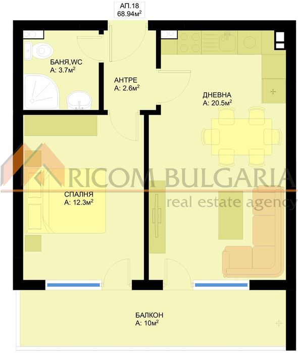 2-стаен в Варна-Победа площ 69