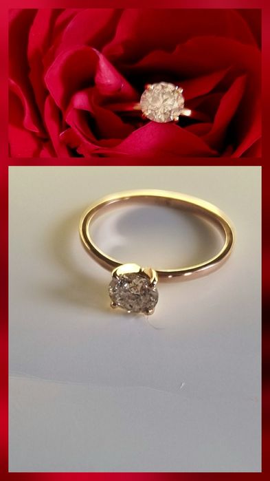 Inel,rafinat,diamant Natural,1C RosePinkGold , Round Brilliant