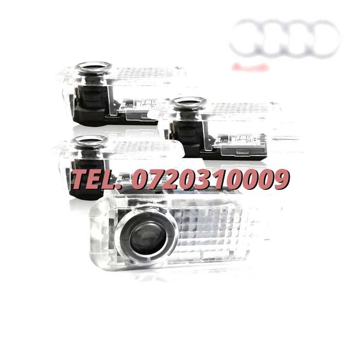 Set Lampi Logo Portiere Holograme Audi A3 A4 A5 A6 A7 Q3 Q5 Q7