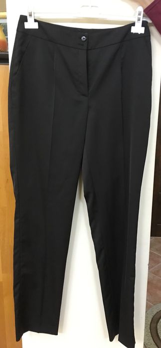 Pantaloni maro foarte închis drepți
