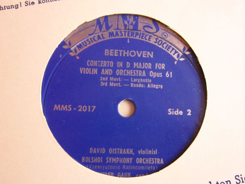 vinil rar Beethoven David Oistrakh Concert Vioara Germany1960 impecabi