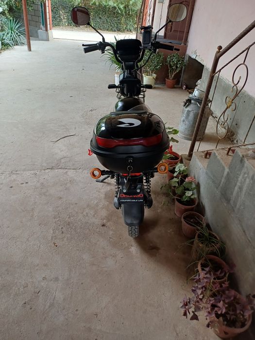 Model: Bu Drongo R-14 elektr skuteri bo'lib, zamonaviy shahar aholisi