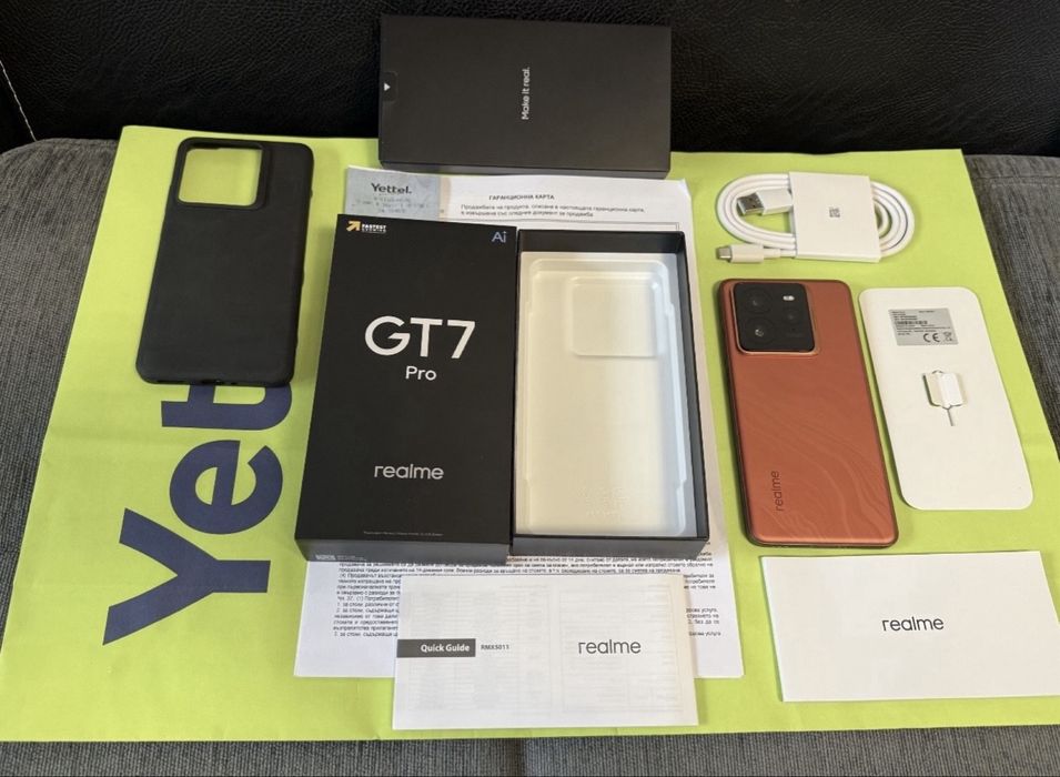 КАТО НОВ 512GB Realme GT7 Pro Гаранция Yettel 2027г. Orange gt 7
