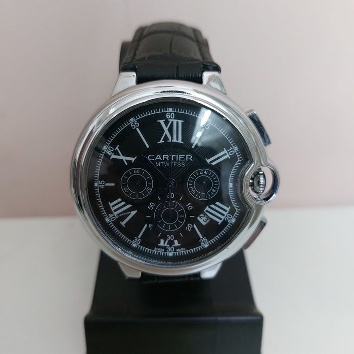 Наручные мужские часы кожаный ремешок, батарейка