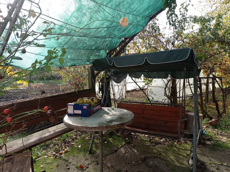 Селска къща, на тиха улица с много цветя