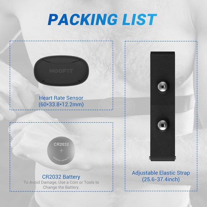 Спортен монитор за сърдечен ритъм Moofit HR8 Heart Rate Monitor