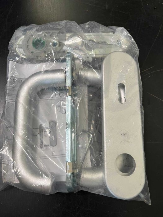 Set mâner ușă Hörmann D-110 449909, placă scurtă (pentru guler și cilindru profilat, aluminiu, mâner ușă, feronerie ușă)