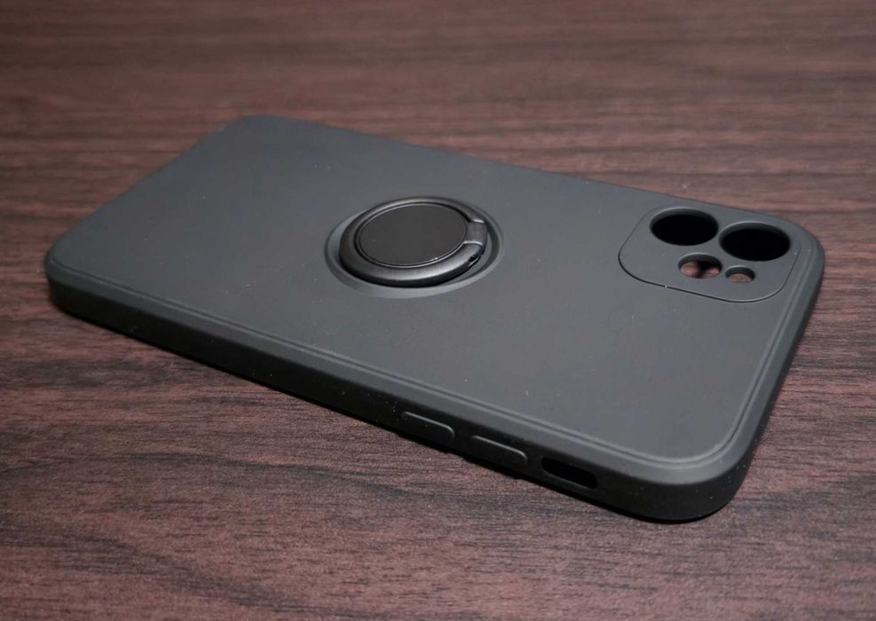 Husa silicon OEM cu inel Apple iPhone 11 black