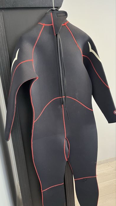 Costum de neopren lung pentru bărbați LEGEND PL-6511-1 5mm negru-roșu XL