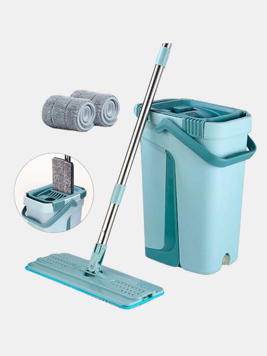 Умная швабра с отжимом и ведром для мытья пола, окон и стен
