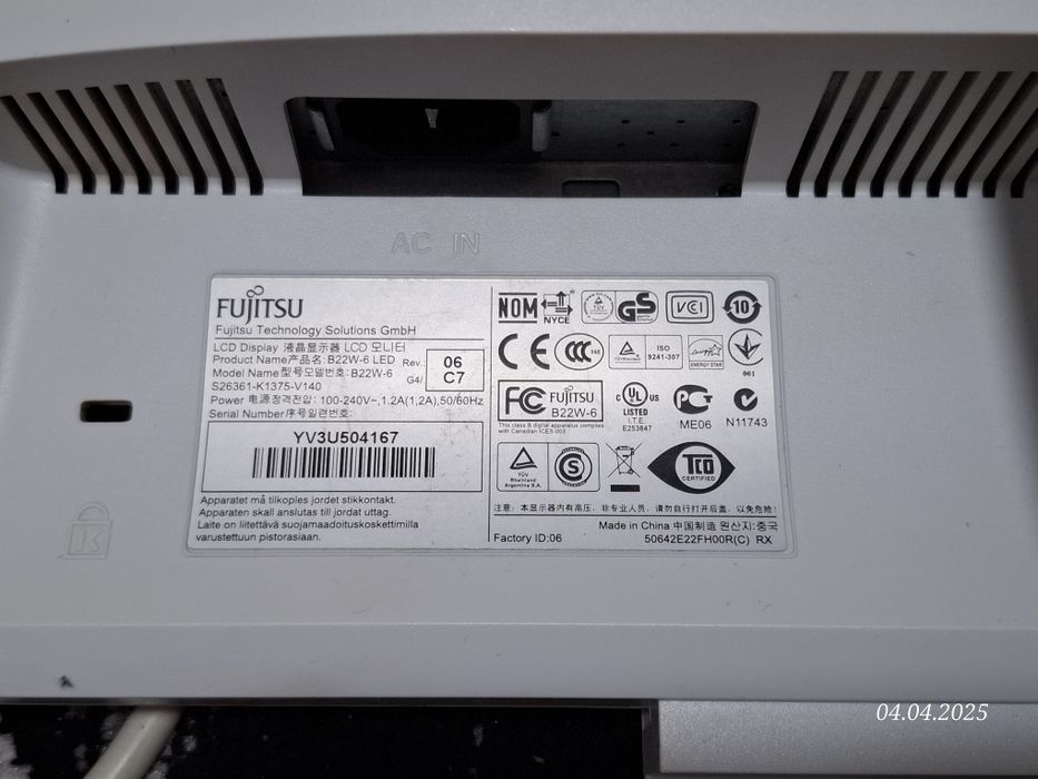 Monitor Fujitsu 22 inch