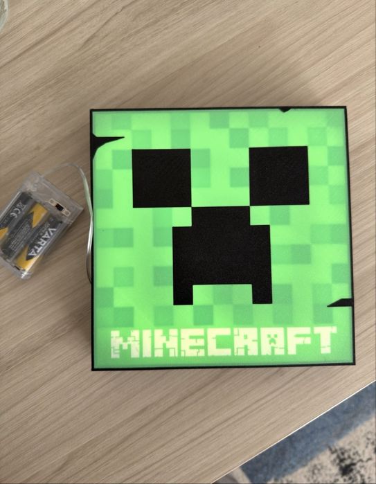 Minecraft Creeper нощна LED лампа с батерии