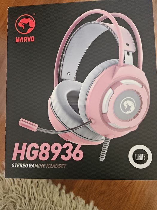 Căști Gaming, culoare roz, noi