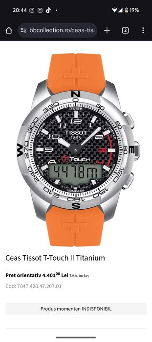 Vand Ceas Tissot T-Touch II Titanium