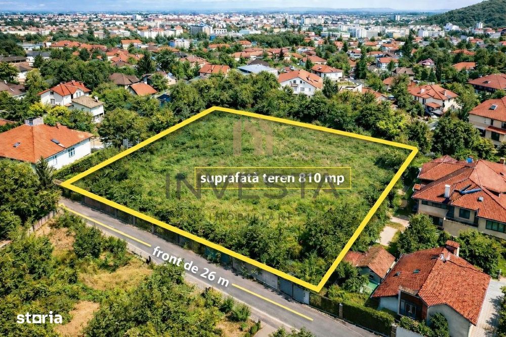 Exclusivitate! Teren 810 mp cu front de 26 m! Vis a vis de parc!