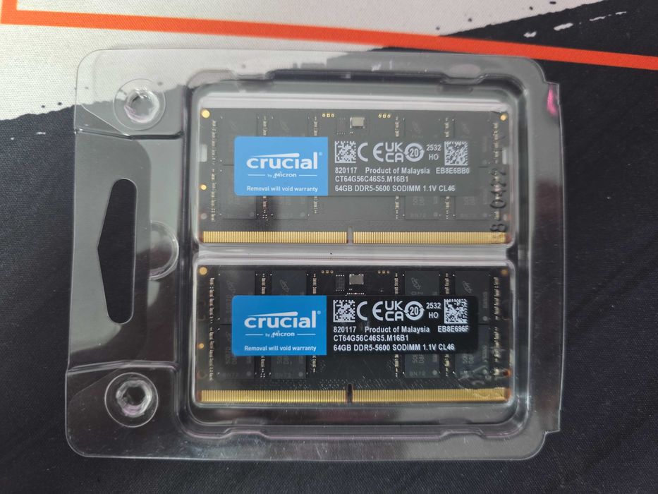 Kit 128GB DDR5 SODIMM Crucial 5600MT/CL46