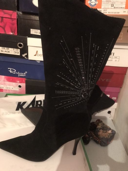 Сапоги замша демисезон эксклюзив