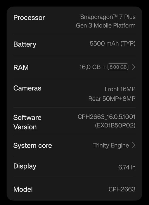 One Plus Nord 4 16GB+8GB, 512Gb Stocare