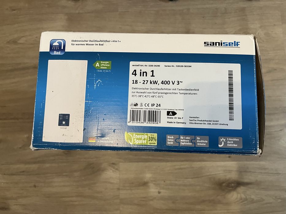 Boiler Instant apa calda baie SaniSelf 4 in 1 27Kw Nou 400V
