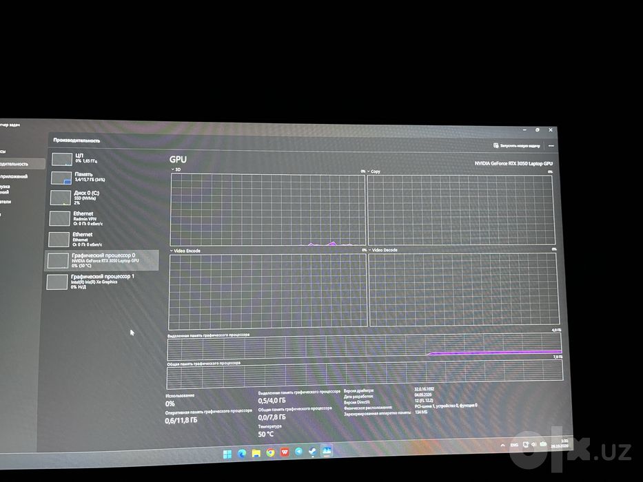 Hp Victus V15 gaming set up rtx 3050
