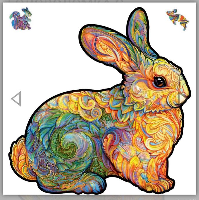 Пазл 3D деревянный фигурный "КРОЛИК" Unidragon.