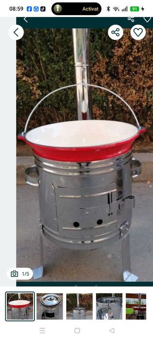 Soba/ cazan inox pentru ceaun 11-16 L cu diametrul 36 cm