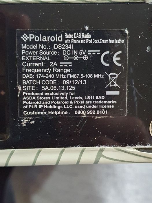 Docking station Ipod radio DAB, FM Polaroid