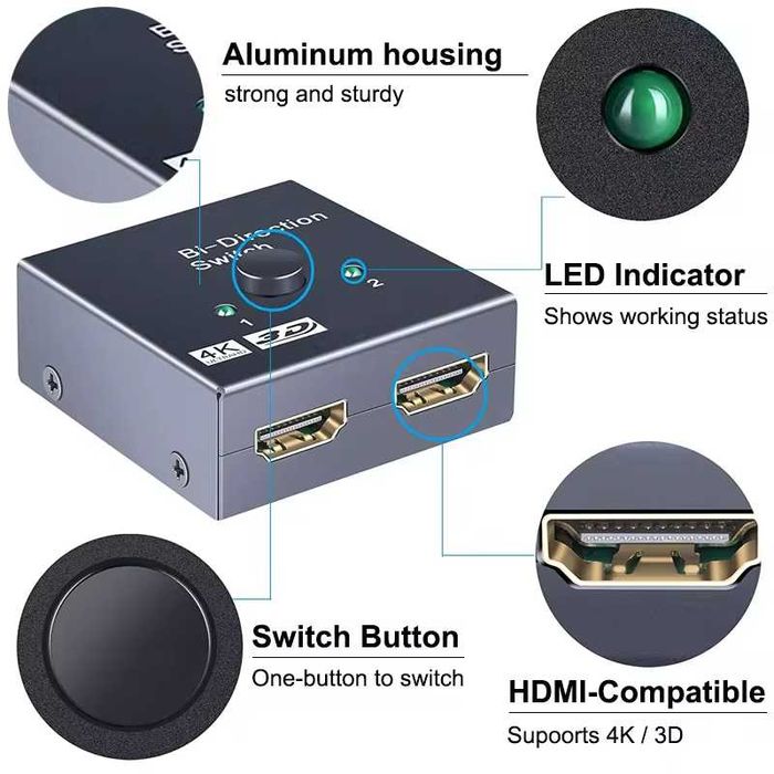 NOU Switch Splitter HDMI Ultra HD 4K